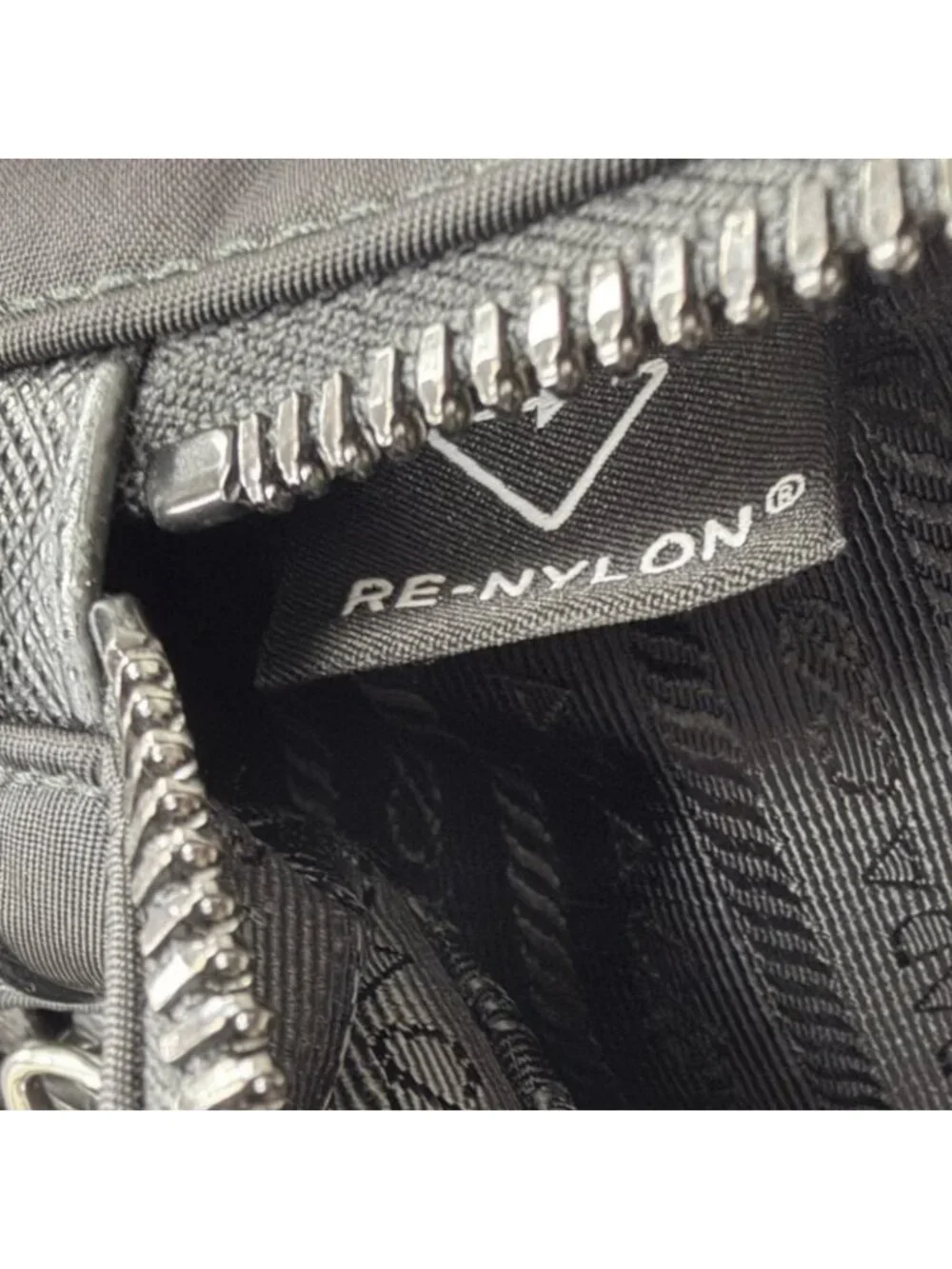 Prada Triangle Logo Re-Nylon Saffiano Leather Backpack with Day Pack Black